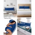 thumbnail image 6 of Blue Striped Pillow Covers King Size 2 Pack, Farmhouse Blue White Stripes Soft Bed Throw Pillowcases Breathable Cooling Long Lumbar Body Pillow Sham Cover for Bed Sofa 20''x36'', 6 of 7