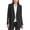 Black, variant on DKNY Petite Mixed-Media-Sleeve Open-Front Peak-Collar Blazer Black 8P