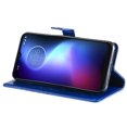 thumbnail image 5 of Wallet Case for Motorola Moto G Play 2021, Magnetic Flip Kickstand Emboss Butterfly PU Leather Protective Phone Cover with Wrist Strap & Card Slots, Blue, 5 of 8