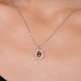 thumbnail image 4 of Gem Stone King 14K White Gold Ecstasy Mystic Topaz and White Zirconia Pendant Necklace for Women (1.90 Cttw, Gemstone Birthstone, Oval 8X6MM, with 18 inch Chain), 4 of 6