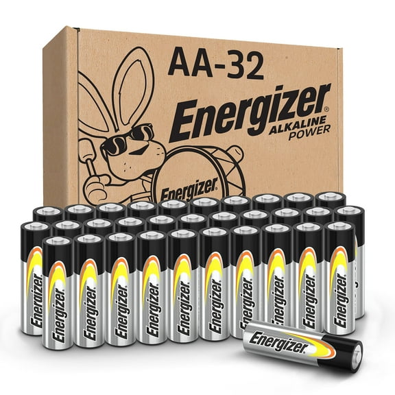 Energizer AA Batteries Alkaline Power, 32 Count Alkaline Double A Battery Pack