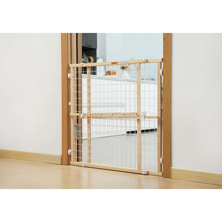 Parent's Choice Wooden Metal Baby Safety Gate Adjustable, Fits 30