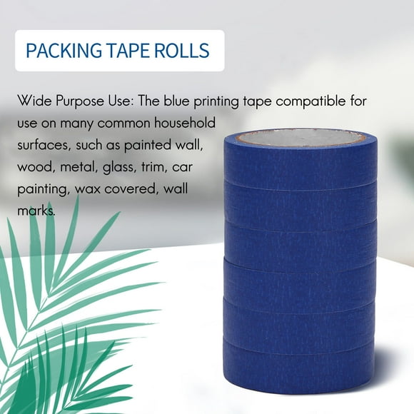 Blue Painters Tape Masking Tape 1 Inch, DIY or Professional Painter (6 Pack,22Yard Per Roll)