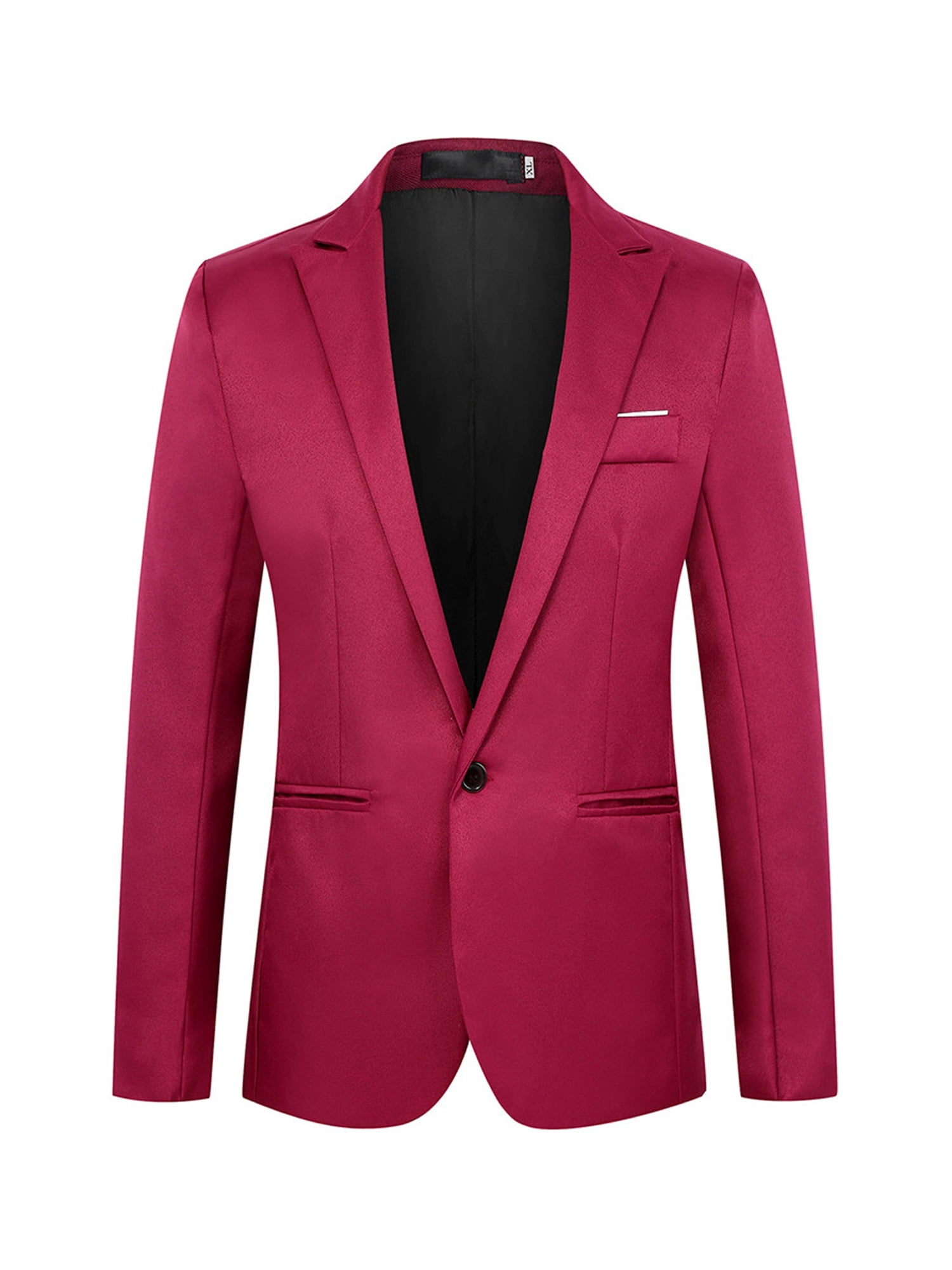 UPAIRC Mens 1 Button Plain Suit Single Breasted Office Jacket Foaml