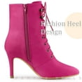 thumbnail image 4 of Unique Bargains Pointy Toe Zip Lace Up Stiletto Heels Ankle Boots for Women, 4 of 6