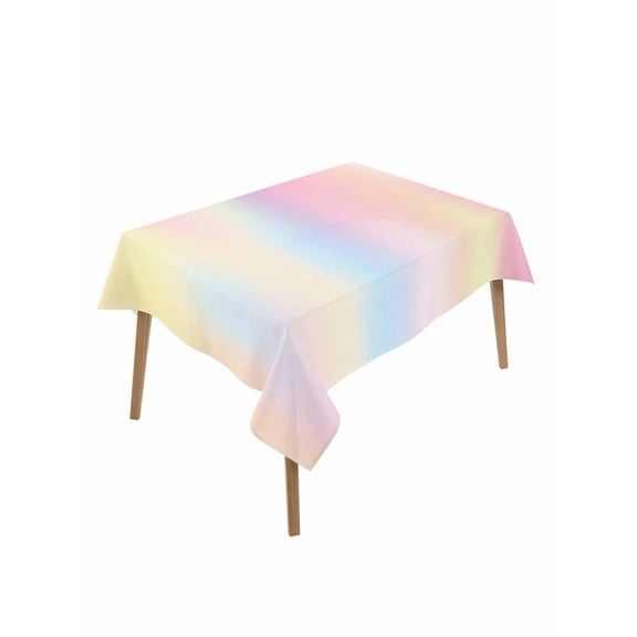 Pink Purple Table Cloth, Modern Colorful Ombre Abstract Tie Dye Art Waterproof Tablecloth for Rectangle Tables, Reusable Washable Fabric Table Cover for Restaurant Kitchen Dining Tables 52"x70"