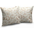 thumbnail image 2 of Fall Pumpkin Pillow Covers 20x20 Set of 2 Burnt Orange Cream Maple Leaves Throw Pillow Covers Autumn Pillowcase Thanksgiving Cushion Case for Home Decor Outdoor Sofa, 2 of 5