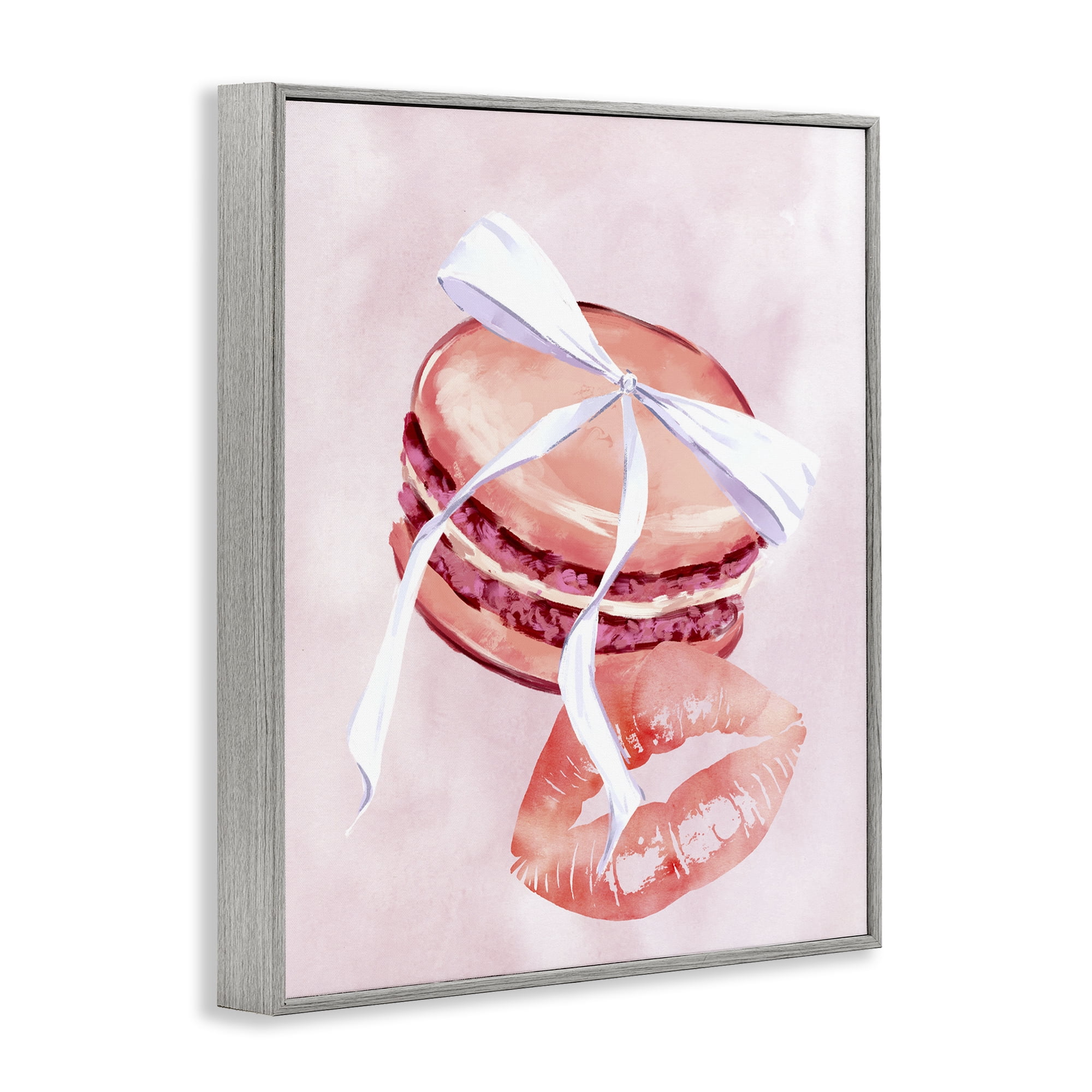 Stupell Industries Glam Macaron Dessert Food & Beverage Painting Gray Framed Art Print Wall Art, 24 x 30