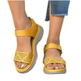 thumbnail image 4 of LOVZFMLL Women's Sandals Comfort Walking Hiking Wedges Sandals with Arch Support Open Toe Ankle Strap Casual Summer Sandals Yellow 7, 4 of 7