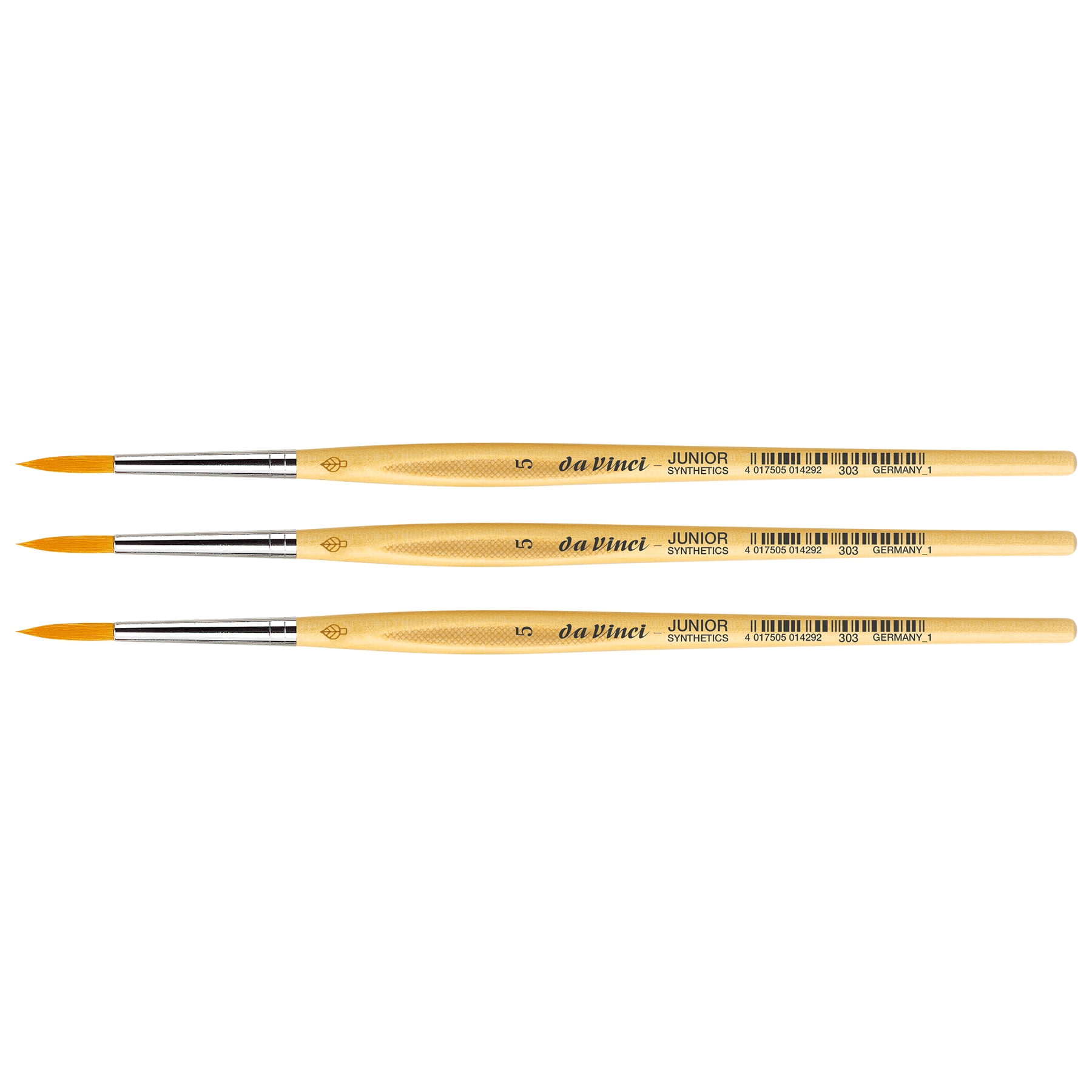da Vinci JUNIOR Synthetics Student Brush, Synthetic, Tempera, Round, Series 303, Size 5, Pack of 3