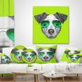 thumbnail image 4 of Designart Jack Russell in Green Glasses - Contemporary Animal Throw Pillow - 12x20, 4 of 5