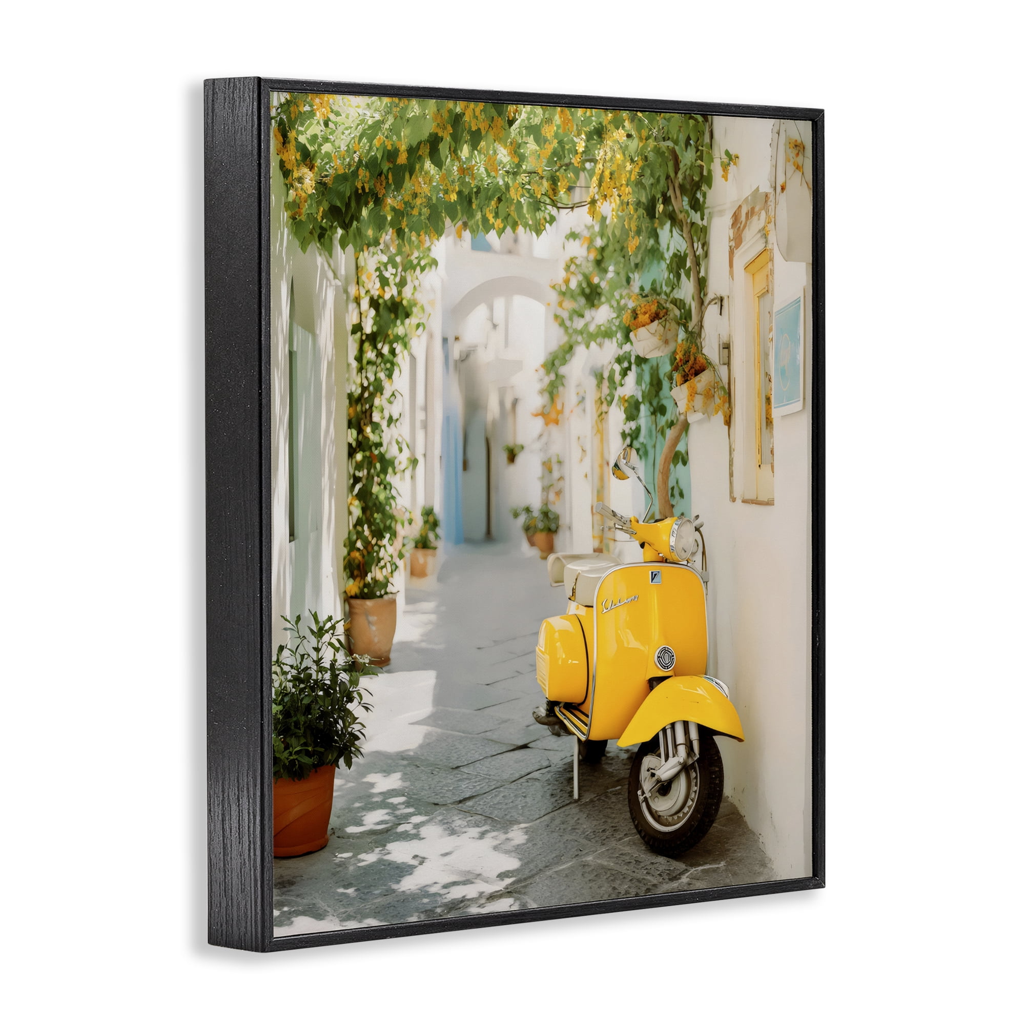 Stupell Industries Vacation Ride Through Alley Black Framed Giclee Art, design by Franklyn Gregory