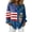 Dark Blue, variant on Womens 250th Anniversary Usa Shirt 4th Of July American Flag Elements Shirt Patriotic V Neck Long Sleeve Butoon Down Tshirt Purple S