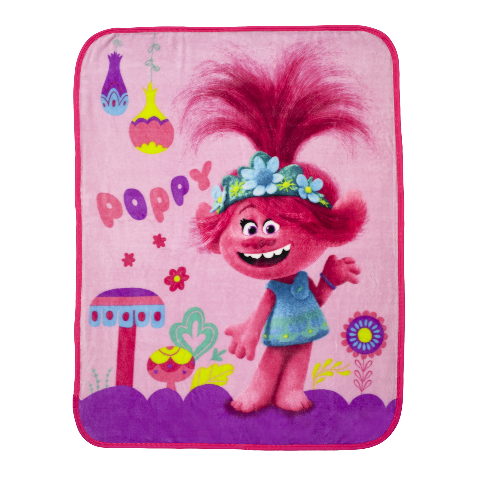 40" x 50" Kids' Trolls Happy Vibes Poppy Pillow & Soft Throw Blanket Set 