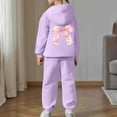 thumbnail image 6 of Girls Tracksuit Set Size 6 Winter Outfit Lined Hoodie and Joggers Comfy Casual Two Piece Play With Print, 6 of 6