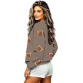 thumbnail image 5 of Sweatshirts for Women Long Sleeve Round Neck Ladies Rugby Print Casual Home Pullover Sweater, 5 of 7