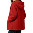 thumbnail image 6 of Perfectbot Women Sherpa Hooded Jacket, Long Sleeve Button Down Fleece Coat Fall Winter Warm Outerwear, 6 of 7