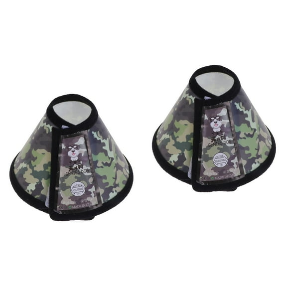 Masteelf 2pcs Lovely Pet Anti-bite Collar Anti-scratch Protective Elizabethan Collar for Dog Puppy Cat (Camouflage No. 7)