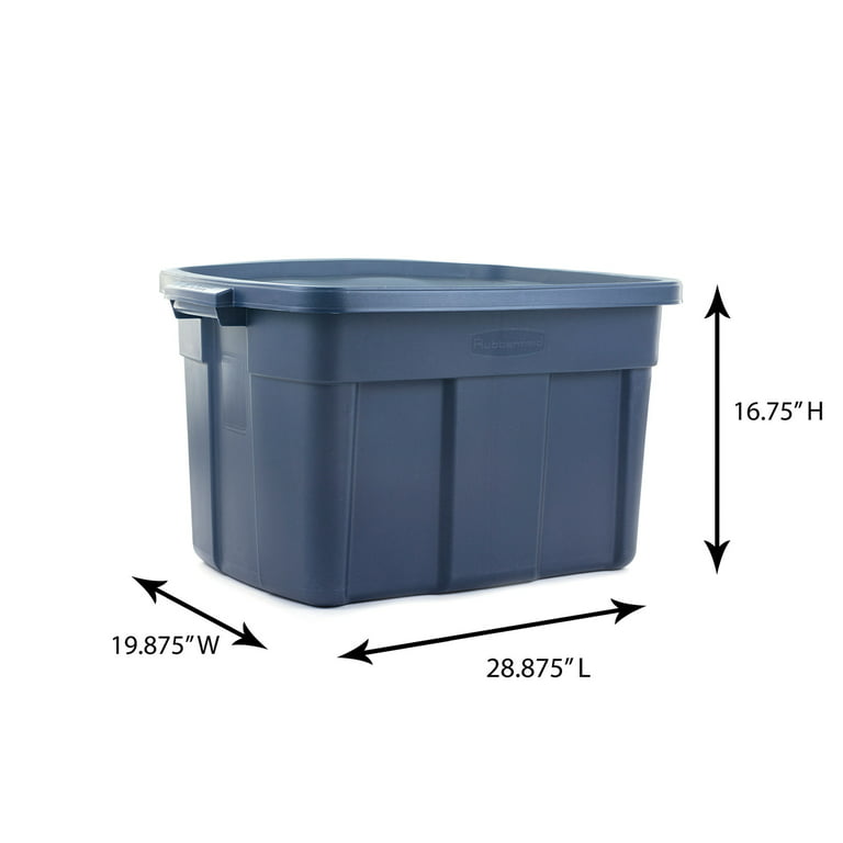 Rubbermaid Roughneck️ 25 Gallon Storage Totes, Pack of 4, Durable Stackable  Storage Containers with Lids, Nestable Plastic Storage Bins for Bulky