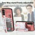 thumbnail image 6 of Allytech Galaxy S23 Plus Case with Zipper Pocket & Cards Holder, Floral Slim Wallet Case for Girls Women Shockproof Stand Compatible with Car Mount Phone Case for Samsung Galaxy S23 Plus -Pink, 6 of 9
