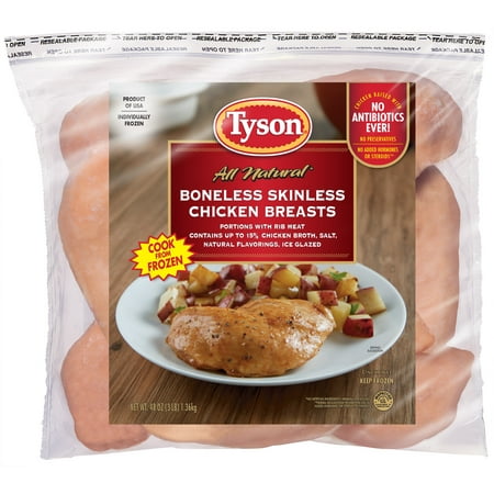 Tyson Boneless Skinless Chicken Breasts, 3 lb. (Frozen)