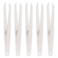 thumbnail image 1 of Unique Bargains Sticker Tweezers for Crafting Straight Pointed Tip with Spring, White, 5 Pieces, 1 of 4