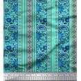 thumbnail image 1 of Soimoi Georgette Viscose Fabric Stripe,Floral & Paisley Print Sewing Fabric Yard 42 Inch Wide, 1 of 1