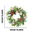 thumbnail image 3 of Artificial Spring Wreath 20 Inch Wreaths for Front Door Summer Wreath with Daisy and Green Leaves for Wall Porch Farmhouse Party Easter Celebration 50% Saving, 3 of 8