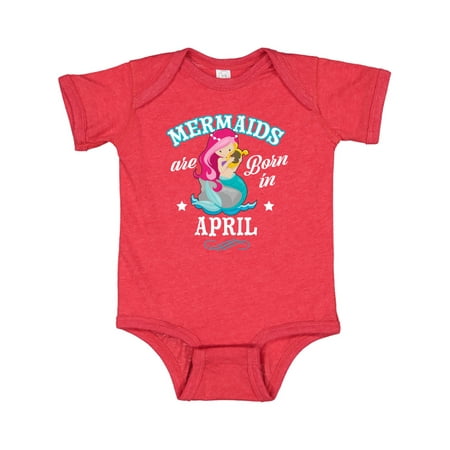 

Inktastic Mermaids are born in April Birthday Gift Baby Girl Bodysuit