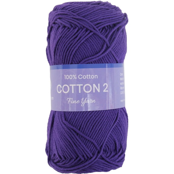 Threadart 100% Pure Cotton Crochet Yarn Size 2 | 50 gram Skeins |165 yds per Skein | Fine #2 | Purple | Color 3554