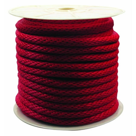 - Rope King 5/8 in. x 140 ft. Solid Braided Poly Rope Red