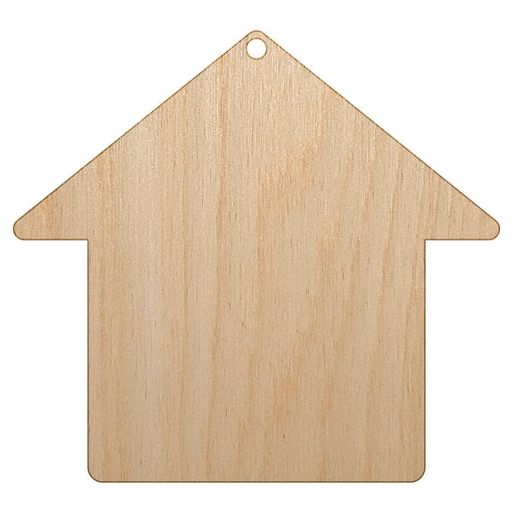 House Home Wood Holiday Christmas Tree Ornament Unfinished DIY Pre-Drilled Craft