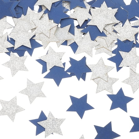 Uxcell 200Pcs Star Confetti Glitter Confetti Table for Party Wedding Festival Decorations, 1 x 1 Inch, Blue, Silver