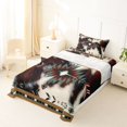 thumbnail image 5 of jejeloiu Rustic Aztec Twin Sheets,Western Cowhide Bedding For Boys,Green Brown,3-Piece,1 Fitted Sheet and 1 Pillowcase, 5 of 6