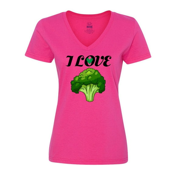 Inktastic I Love Broccoli Women's V-Neck T-Shirt