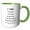 Green/White, variant on 3drose, 3 Years in Months Days Hours Minutes Seconds Anniversary Going Strong, 15oz Mug