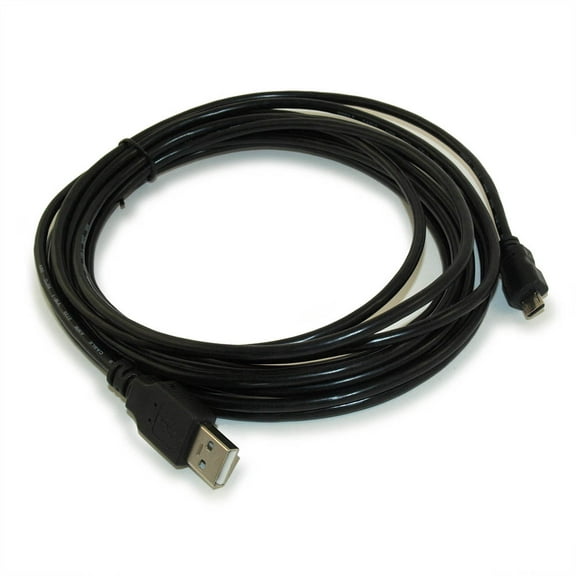 15ft USB 2.0 Certified Type A Male to Micro-B 5-Pin Cable, Nickel Plated
