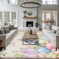 thumbnail image 3 of Large Area Rugs for Living Room Bedroom, Easter 5'x8' Rug Washable Carpet Runner Indoor Outdoor, Country Rabbit Eggs Botanical Flowers Leaves Non Slip Floor Mats Rug for Kitchen, Bathroom, 3 of 8