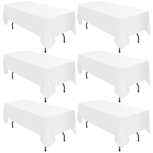 "6 Pack Tablecloth 60 x102 inch Polyester Table Cloth for 6 Foot
