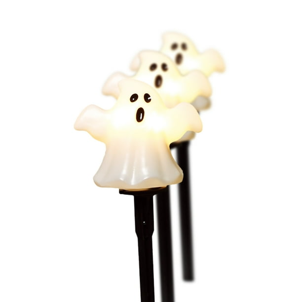 Way to Celebrate Halloween 12Piece LightUp Ghost Lawn Stakes Set