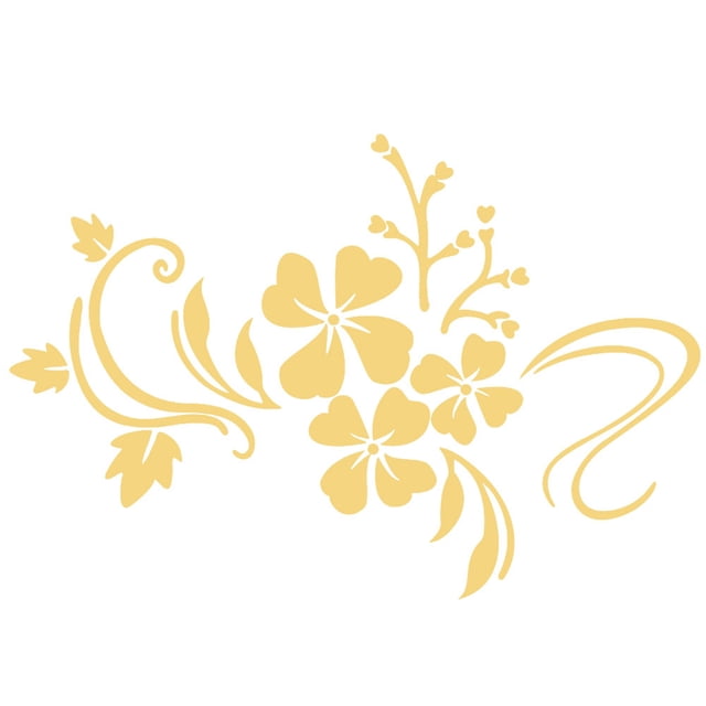 Espejo de pared extraíble de plástico con diseño floral para el hogar, sala de estar, decoración, dorado