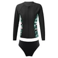 thumbnail image 1 of zdhoor Girls' 2 Piece Rashguard Swimsuit Set Teen Tropical Print Shirts with Bikini Bottoms Set Cute Black 6, 1 of 7