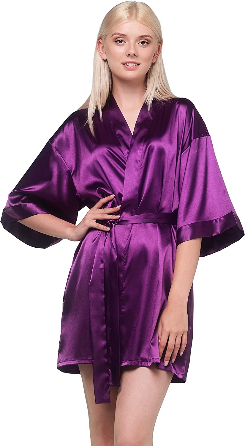 Women's Bride Bridesmaids Robe Satin Kimono Robes for Wedding