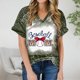 thumbnail image 1 of Fiudx Ofertas y Liquidaciones Camiseta Holgada Estampada con Cuello En V y Manga Corta para Mujer, 1 of 5
