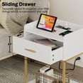 thumbnail image 5 of Masupu Nightstand with Charging Station,3-Tier Modern Bedside Night Stand with Storage Drawer and Shelf,Small End Side Table for Bedroom,Living Room,White, 5 of 7