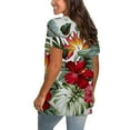 thumbnail image 4 of Puntoco Moda Mujer Verano Cuello En V Manga Corta Estampado Casual Camiseta Blusa Puntoco Puntoco-5171, 4 of 6