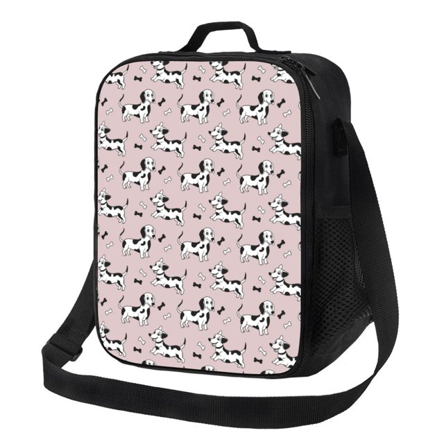 Fotbe Dachshund Dog Puppy Lonchera Bolsa de Almuerzo para Hombres y Mujeres, Lonchera de Gran Capacidad, Bolsa de Almuerzo Reutilizable, Bolsa Térmica Aislante