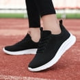 thumbnail image 2 of NOKIO Women's Slip on Walking Running Shoes Tennis Casual Fashion Sneakers Comfort Non Slip Work Sport Athletic Trainer Fly Woven Hollow Breathable Fashion Flat Lace Up Sport Shoes, 2 of 7
