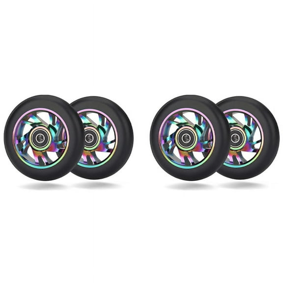 4 Pcs 100mm Scooter Replacement Wheels with Bearing Stunt Scooter Pu Wheels for Rocking , Extreme ,