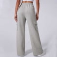 thumbnail image 4 of Pantalones deportivos de cintura alta y pierna ancha con bolsillos para mujer: pantalones joggers informales y prácticos para ropa deportiva, tejido Dacron, 4 of 4